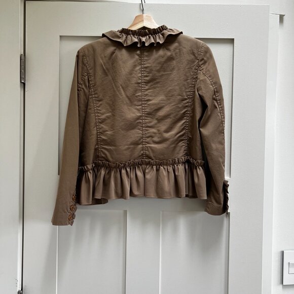 J. Crew Ruffle Chino Jacket in Tan - Picture 3 of 11